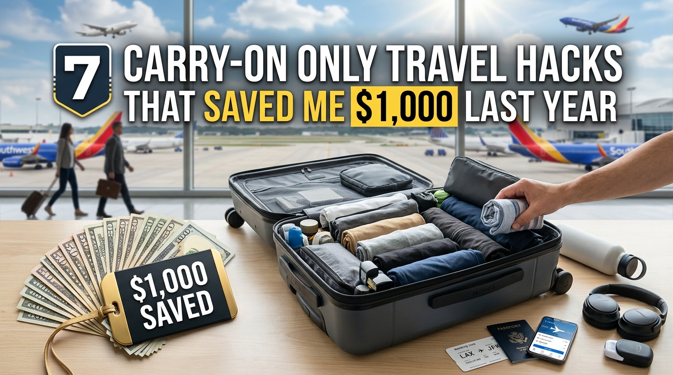 Read more about the article 7 Carry-On Only Travel Hacks That Saved Me $1,000 Last Year