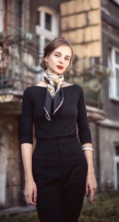 Elegant scarf with work outfit